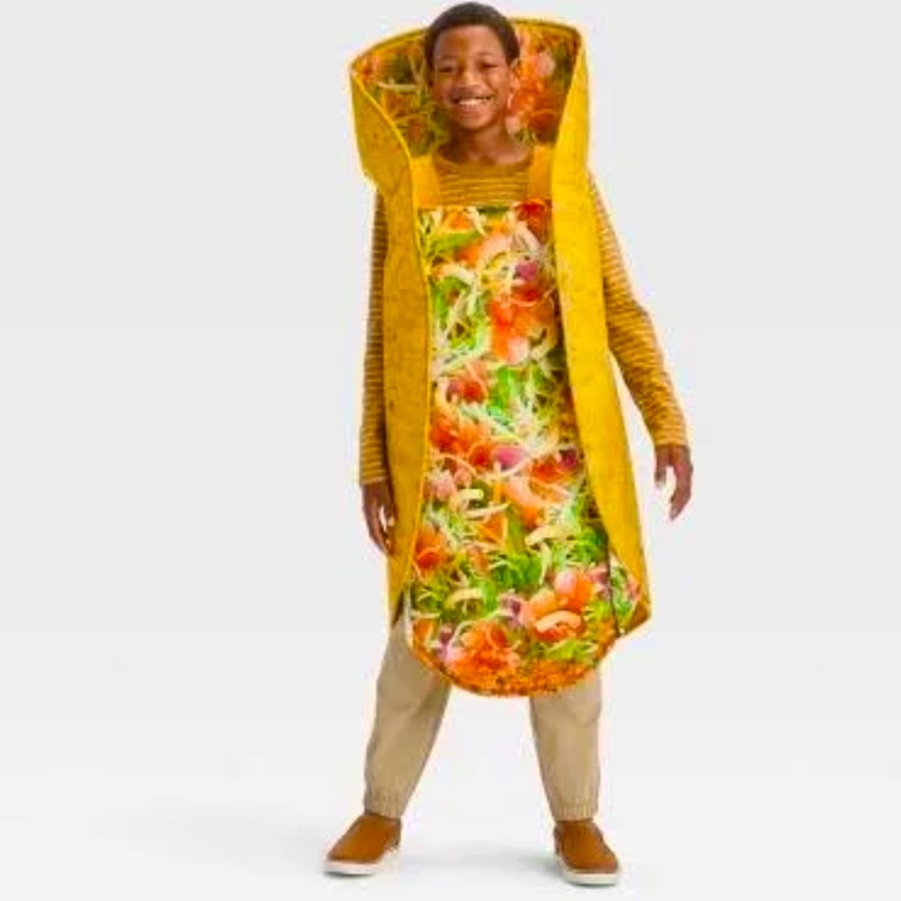 Hyde & EEK! | Kids Taco Costume - Yellow and Orange Overall One Size Fits Most